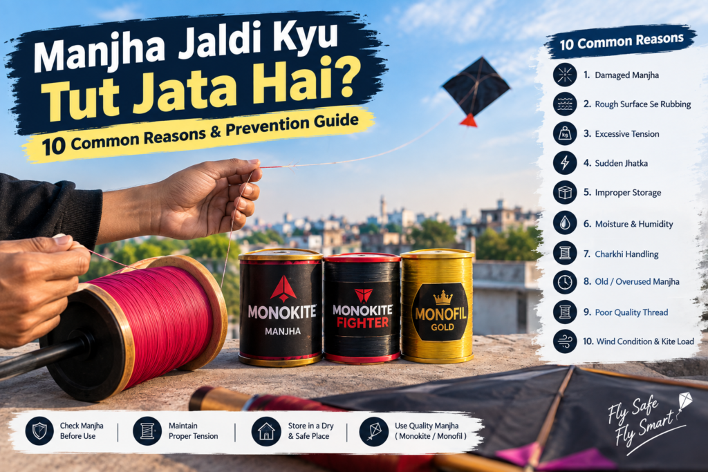 Manjha jaldi kyu tut jata hai 10 common reasons aur manjha breakage se bachne ke tips